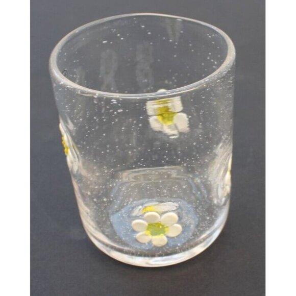 New Anthro Glass Girly Sunflower Summer Groovy Y2K Tumbler Beverage Glasses Cup - Picture 1 of 2